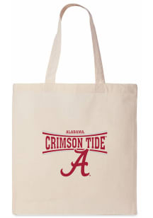 Alabama Crimson Tide White Canvas Tote