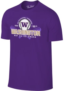 Washington Huskies Purple 2025 Big Ten Baseball Short Sleeve T Shirt