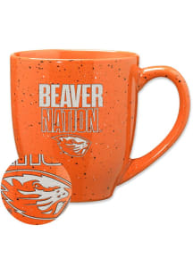 Oregon State Beavers Beaver Nation 16oz Speckle Ceramic Mug - Orange
