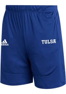 Adidas Tulsa Golden Hurricane Mens Blue Tulsa Wordmark Sideline21 Knit Shorts