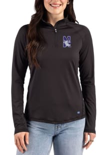 Cutter and Buck Northwestern Wildcats Womens Black Prospect Eco Qtr Zip