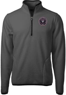 Cutter and Buck Inter Miami CF Mens Graphite Cascade Sherpa Long Sleeve Qtr Zip Pullover