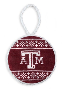 Texas A&M Aggies Needlepoint Fairisle Ornament - Maroon