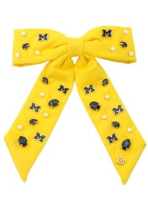 Michigan Wolverines Beaded Logo Womens Hair Scrunchie