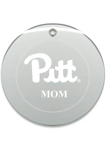 Pitt Panthers Mom Round Ornament - White