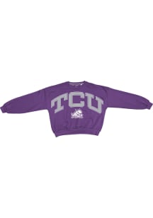 Pressbox TCU Horned Frogs Womens Purple Janise Crew Sweatshirt