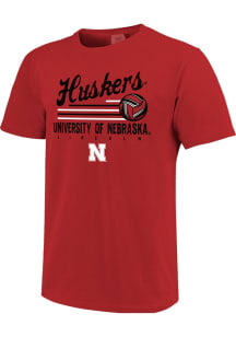 Nebraska Cornhuskers Red Word Script Volleyball Short Sleeve T Shirt