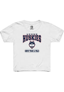 Summit Sportswear UConn Huskies Youth White Men's Track & Field Short Sleeve T-Shirt