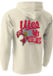 Utah Utes Mens Ivory State Wide Script Long Sleeve Hoodie