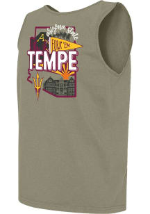Arizona State Sun Devils Mens White Campus State Short Sleeve Tank Top