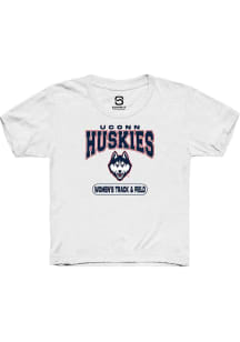 Summit Sportswear UConn Huskies Youth White Women's Track & Field Short Sleeve T-Shirt
