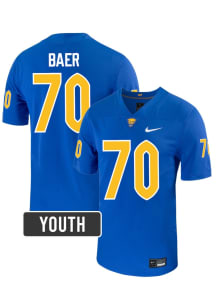 Ryan Baer Pitt Panthers Youth Blue  NIL Name And Number Football Jersey