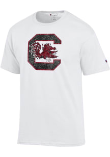 Champion South Carolina Gamecocks White Primary Logo Short Sleeve T Shirt