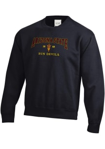 Arizona State Sun Devils Mens Black Embroidered Long Sleeve Crew Sweatshirt
