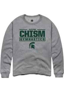 Jazlynn Chism Michigan State Spartans Mens Graphite NIL Stacked Box Player Crew