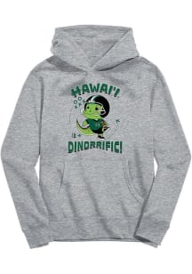 Vive La Fete Hawaii Warriors Toddler Grey Dino-Riffic Long Sleeve Hooded Sweatshirt