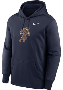Nike West Virginia Mountaineers Mens Navy Blue Mascot Playing Football Long Sleeve Hoodie