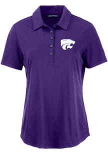 Cutter and Buck K-State Wildcats Womens Purple Coastline Short Sleeve Polo Shirt