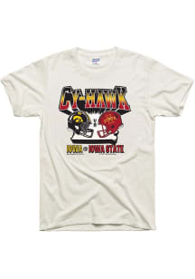 Charlie Hustle Iowa State Cyclones White Football Cyclones vs. Hawkeyes Short Sleeve Fashion T Shi..
