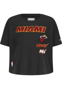 Pro Standard Miami Heat Girls Black Retro Classics Short Sleeve Fashion T-Shirt