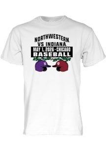 Blue 84 Northwestern Wildcats White Northwestern vs. Indiana Chicago Baseball Short Sleeve T Shirt