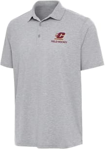 Antigua Central Michigan Chippewas Mens Grey Heather Field Hockey Par 3 Short Sleeve Polo