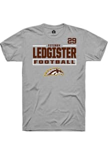 Fitzroy Ledgister Western Michigan Broncos Grey Football NIL Stacked Box Short Sleeve Player T Shi..