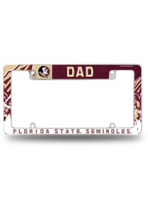 Florida State Seminoles Dad All Over Chrome License Plate Frame - Silver