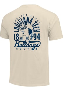 Louisiana Tech Bulldogs Ivory Mascot Overlay Short Sleeve T Shirt