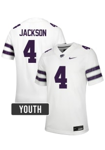 Joe Jackson K-State Wildcats Youth White Nike NIL Name And Number Football Jersey