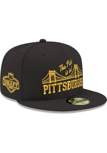 New Era Pittsburgh Steelers Mens Black 2026 NFL Draft 59FIFTY Fitted Hat