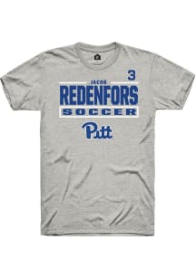 Jacob Redenfors Pitt Panthers Ash NIL Stacked Box Short Sleeve Player T Shirt