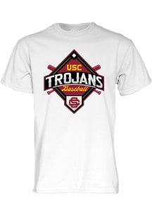 Blue 84 USC Trojans White Big Ten Baseball Short Sleeve T Shirt
