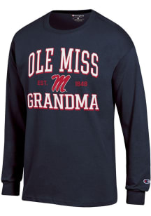Champion Ole Miss Rebels Navy Blue Est. Date Grandma Jersey Long Sleeve T Shirt