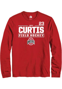 Lucy Curtis Ohio State Buckeyes Red NIL Stacked Box Long Sleeve Player T Shirt