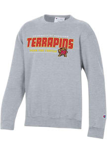 Champion Maryland Terrapins Youth Grey Team Graphic Long Sleeve Crew Sweatshirt