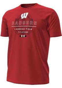 Under Armour Wisconsin Badgers Red Title Town Lambeau Field Short Sleeve T Shirt