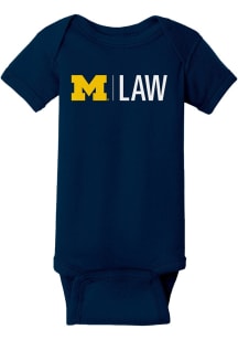 Michigan Wolverines Baby Navy Blue Law Short Sleeve One Piece