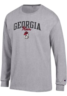 Champion Georgia Bulldogs Grey Mom Script Jersey Long Sleeve T Shirt