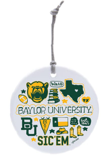 Baylor Bears Julia Gash Ornament - White