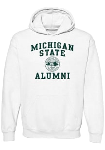 Michigan State Spartans Mens White Arch Seal Alumni Long Sleeve Hoodie