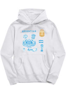 Vive La Fete Argentina National Team Toddler White Sam Long Sleeve Hooded Sweatshirt