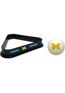 Michigan Wolverines Team Logo Cue Ball Combo Billiard Ball Rack