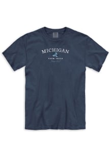 Michigan Navy Blue Farm Fresh Blueberry Short Sleeve Fashion T Shirt