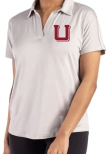 Cutter and Buck Utah Utes Womens Grey Vault Coastline Short Sleeve Polo Shirt