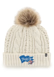 47 Oklahoma City Thunder White Wave Banner Meeko Cuff Womens Knit Hat