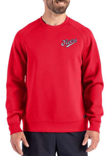 Cutter and Buck Dayton Flyers Mens Red Vault Roam Long Sleeve Crew Sweatshirt