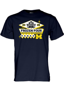 Blue 84 Michigan Wolverines Navy Blue 2026 Men's Ice Hockey Frozen Four Bound Short Sleeve T Shirt