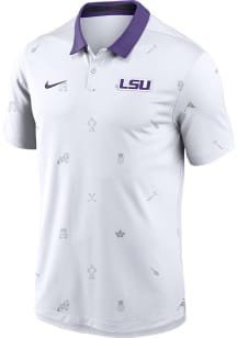 Nike LSU Tigers Mens White Vapor Primetime Short Sleeve Polo