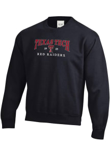 Gear For Sports Texas Tech Red Raiders Mens Black Embroidered Long Sleeve Crew Sweatshirt